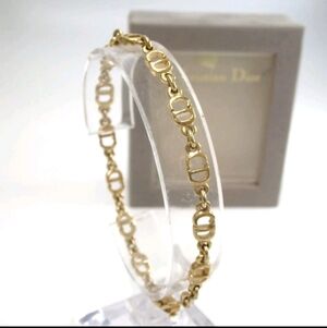 Authentic Vintage Christian Dior Gold Plated CD Logo Bracelet-Original